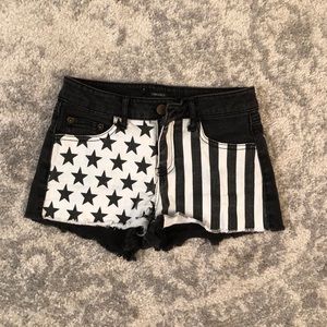 Black Flag Denim Shorts